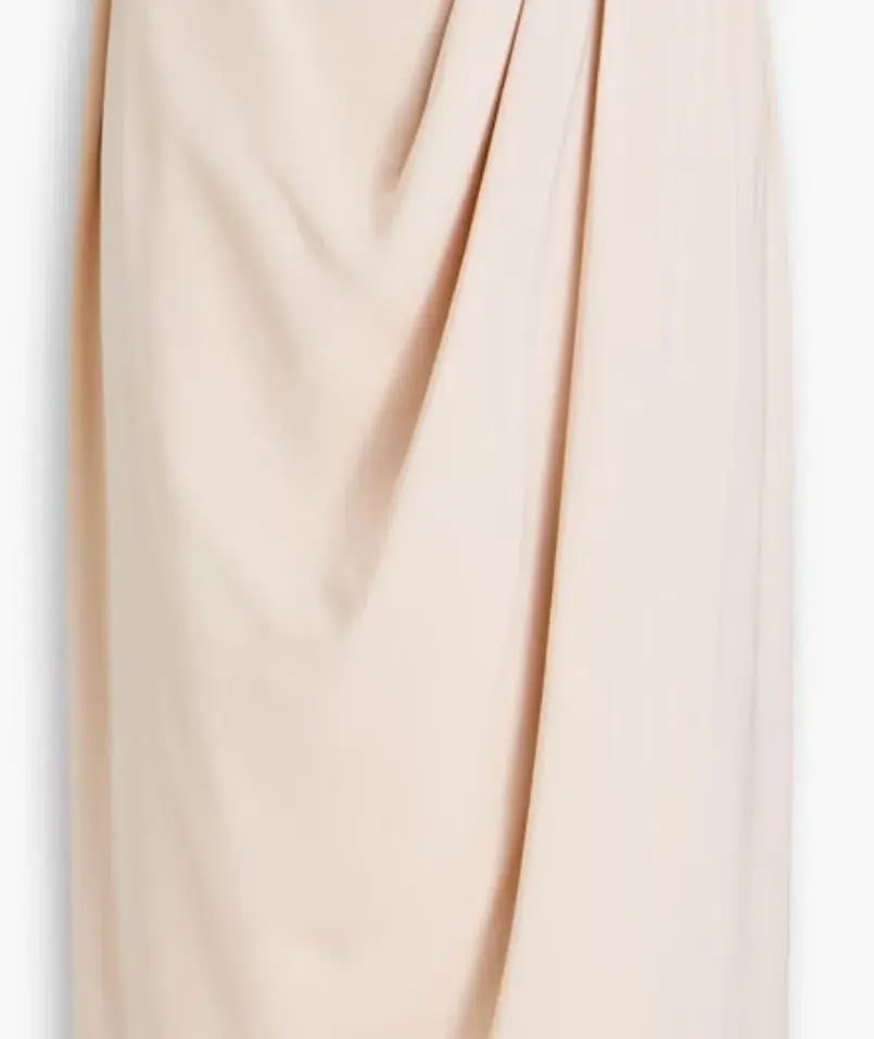 Shona Joy Strapless Draped Satin Maxi Dress Blush Size 16 photo 4