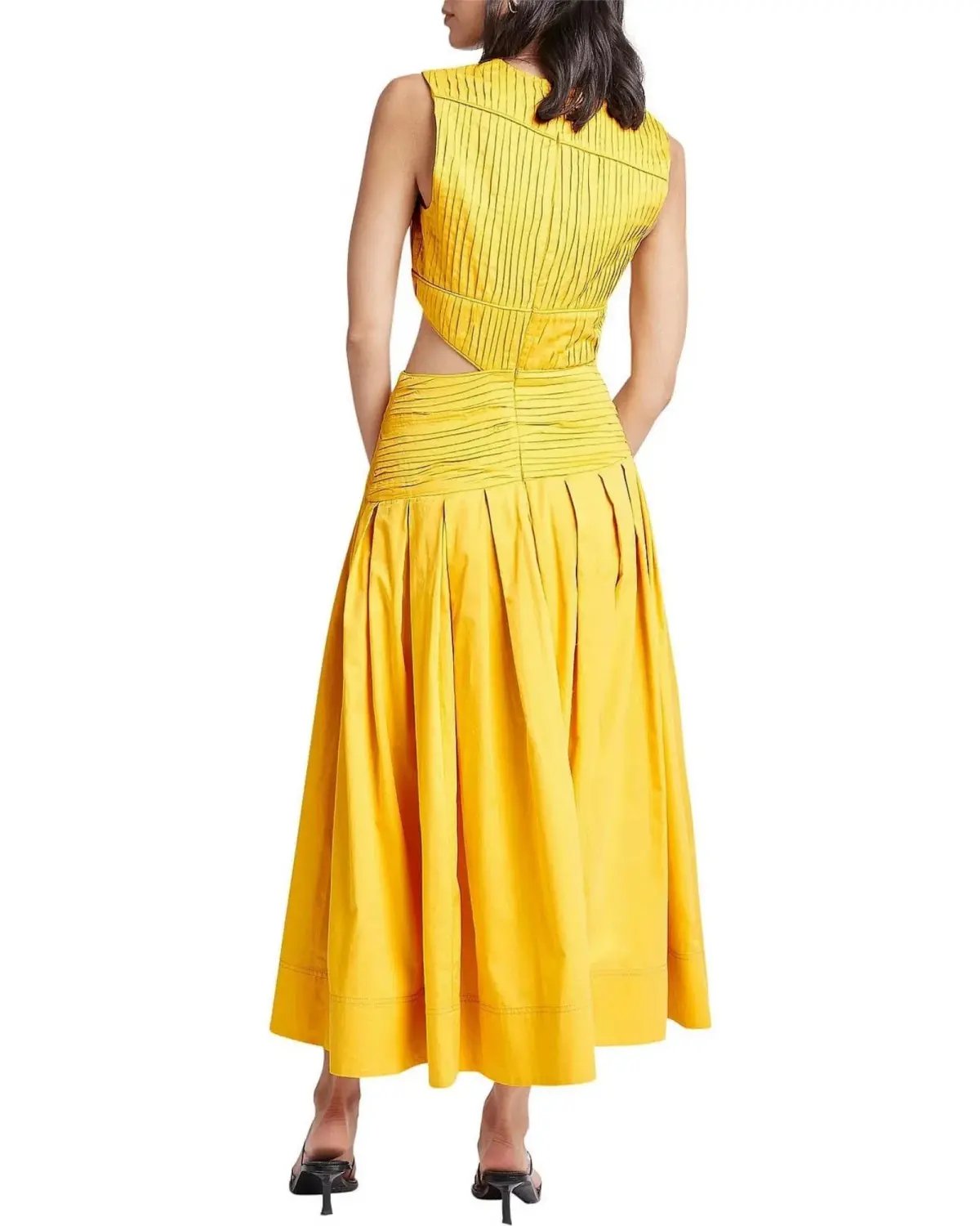 Aje Cascade Cut Out Dress Yellow Size AU 10 photo 3