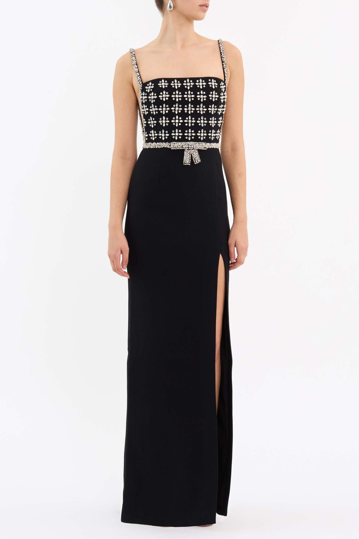 Rina Split Gown in Black photo 2