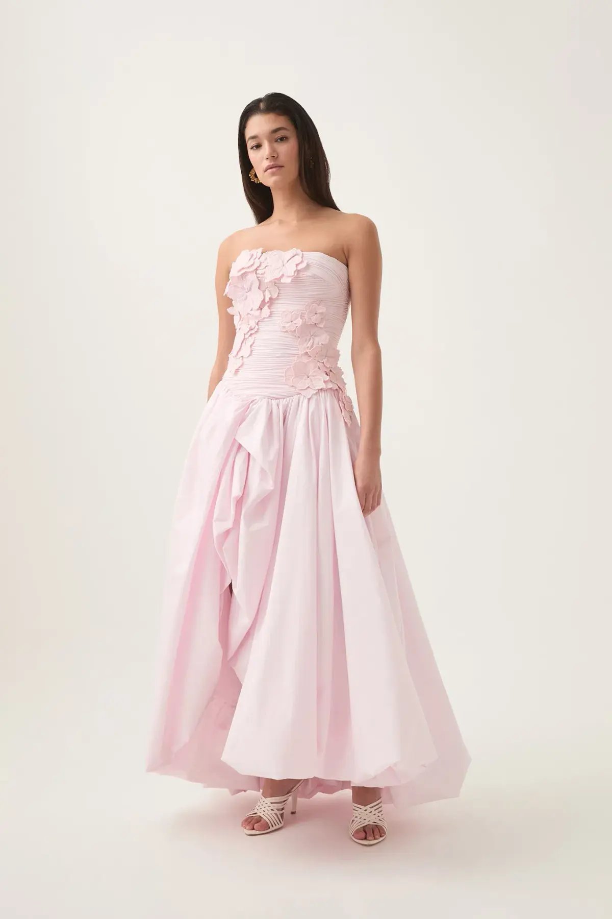 Aje Splendour Flower Midi Gown Dress Pastel Pink Size 14 photo 3