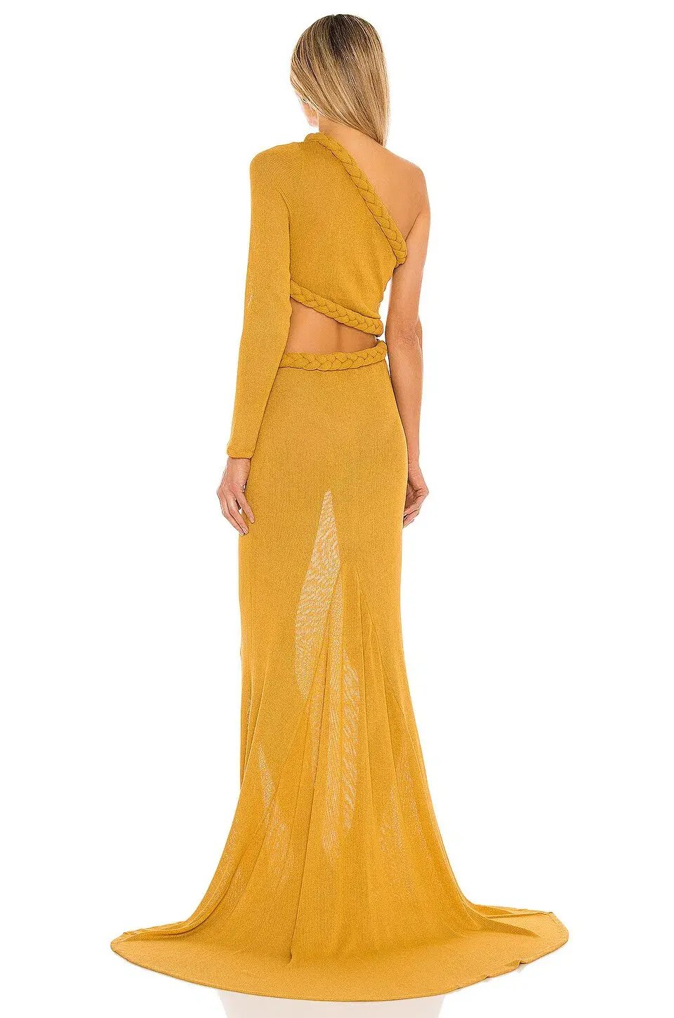 Bronx and Banco Dalia One Shoulder Knit Dress Mustard Size 6 photo 2
