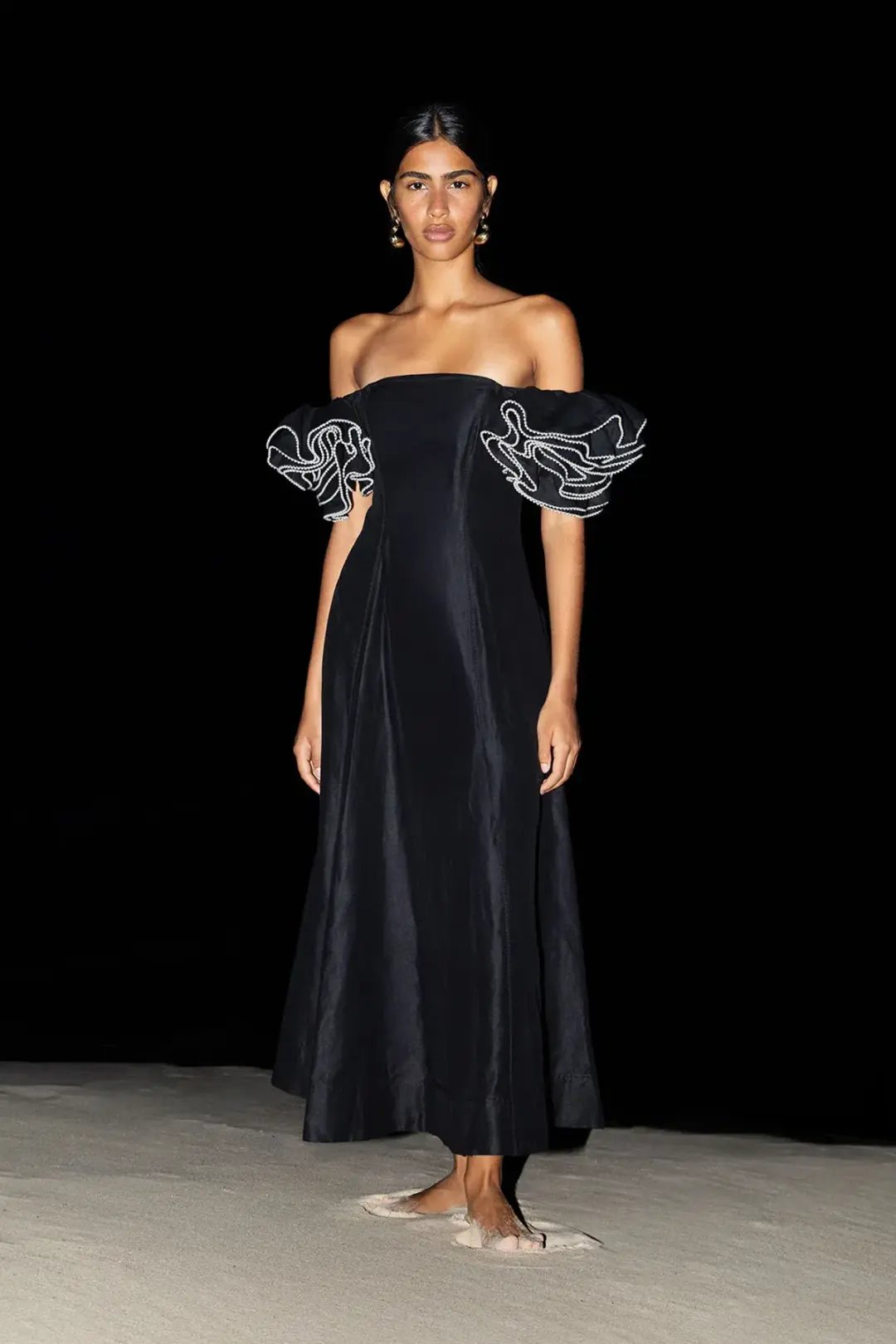 Aje Twyla Midi Dress Black Size AU 16 photo 3