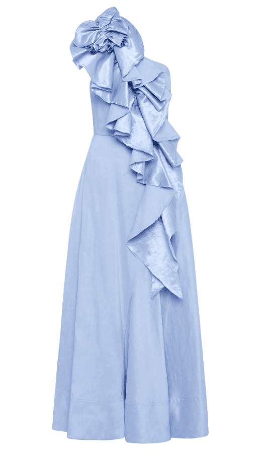Aje Adelia Ruffle Midi Dress - Sky Blue photo 5