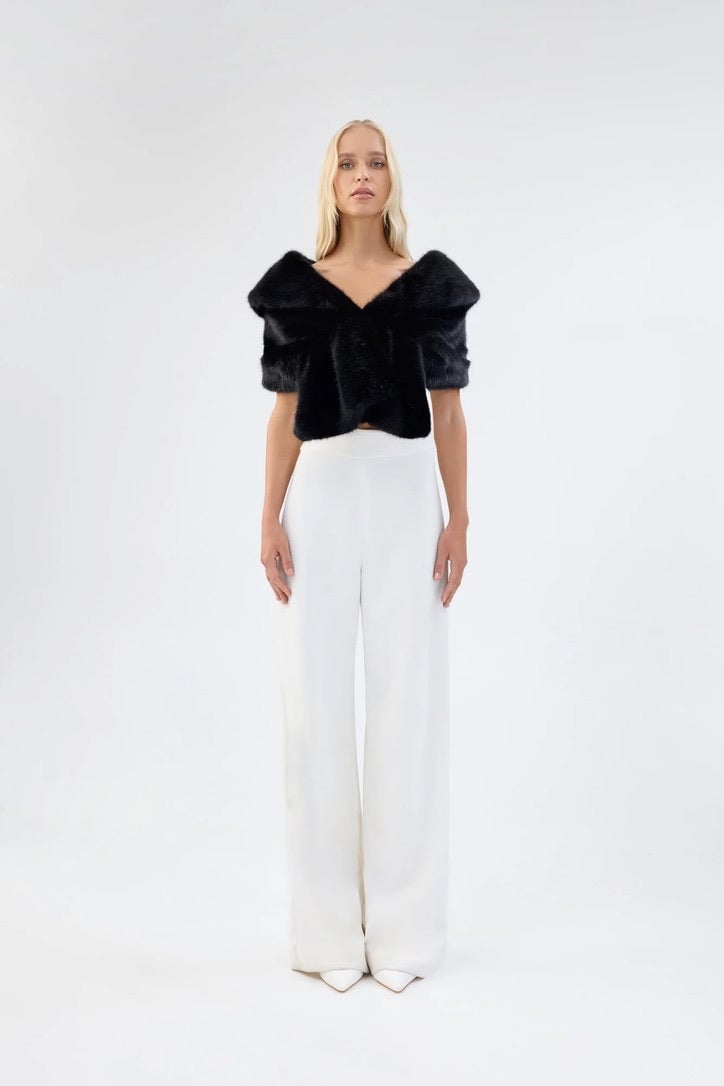 Unreal Fur Champagne Wrap - Black photo 2