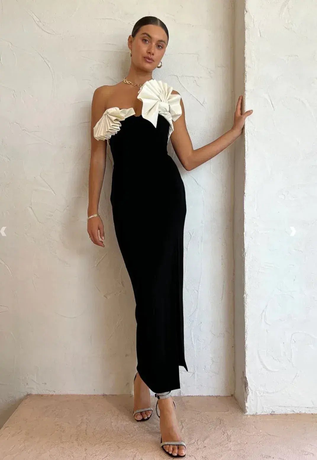 Rachel Gilbert Lavina Midi Dress Black/White Size 1 / AU 8 photo 2