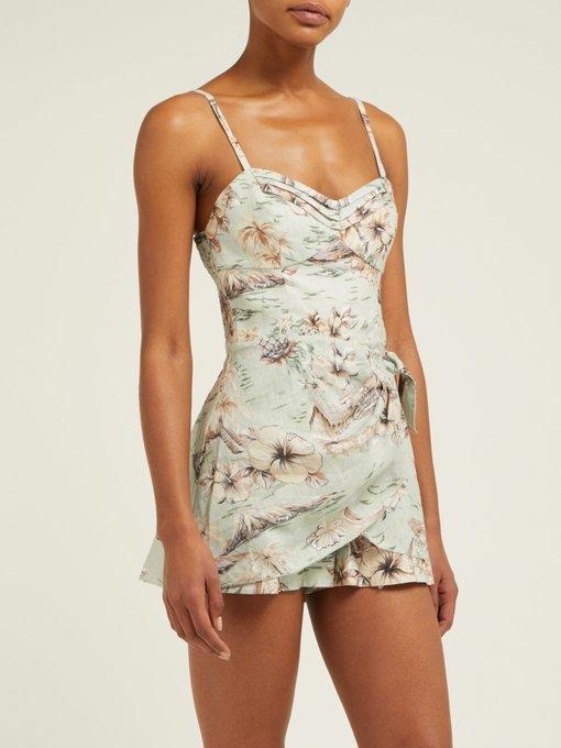 Zimmermann Wayfarer Wrap Playsuit Floral Size 2 / Au 12 photo 2