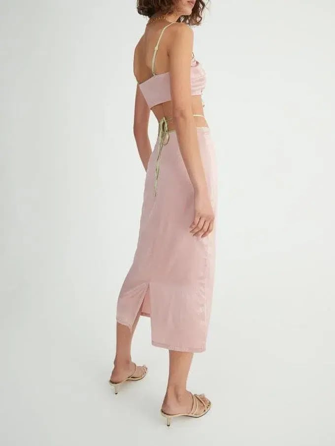 Hansen and Gretel Cali Top & Mariika Skirt in Blush / Melon Size 2 photo 2