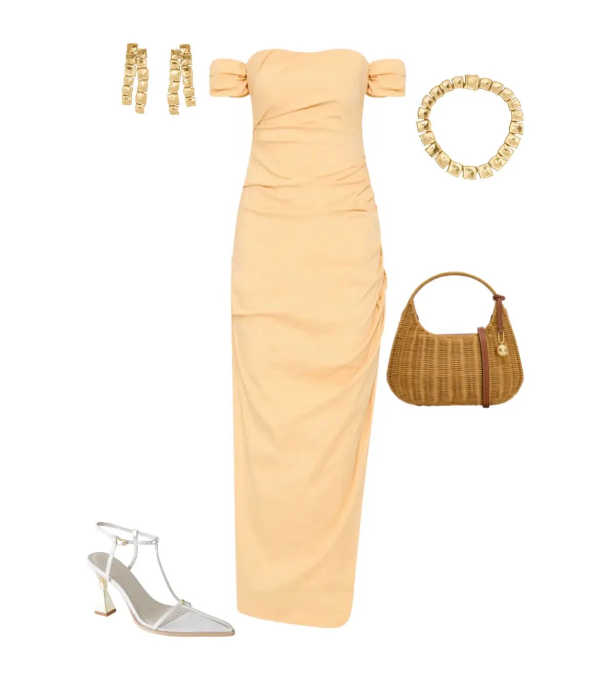 Sir the Label The Carmen Draped Gown in Light Peach Size 2/Au 10 photo 4