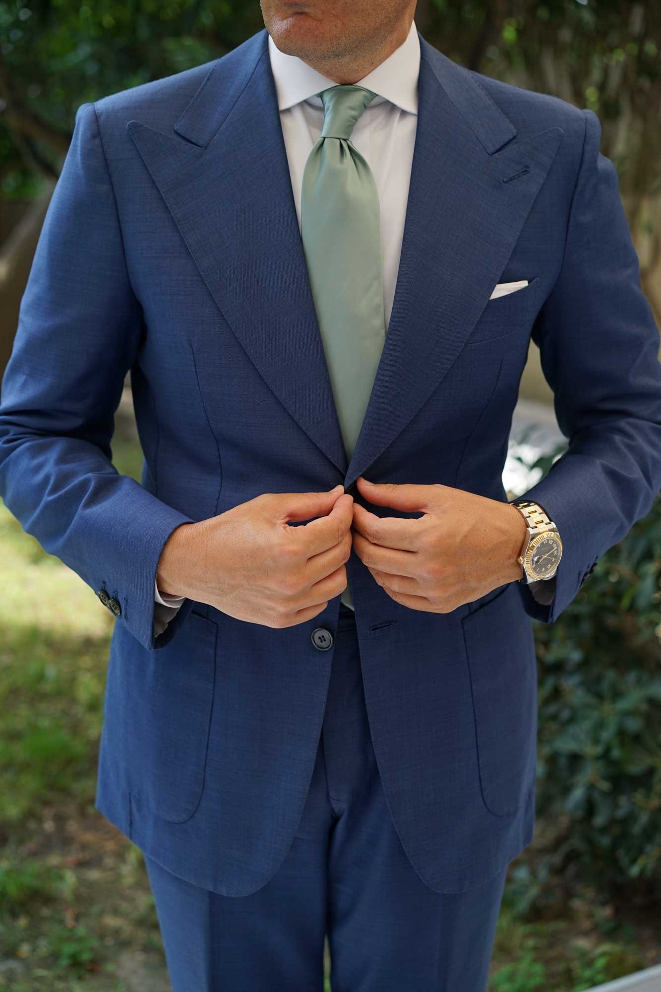 Otaa Sage Satin Necktie photo 2