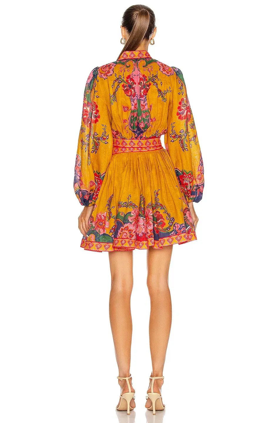 Zimmermann Lovestruck Paisley Linen Wrap Dress Print Size 3 photo 3