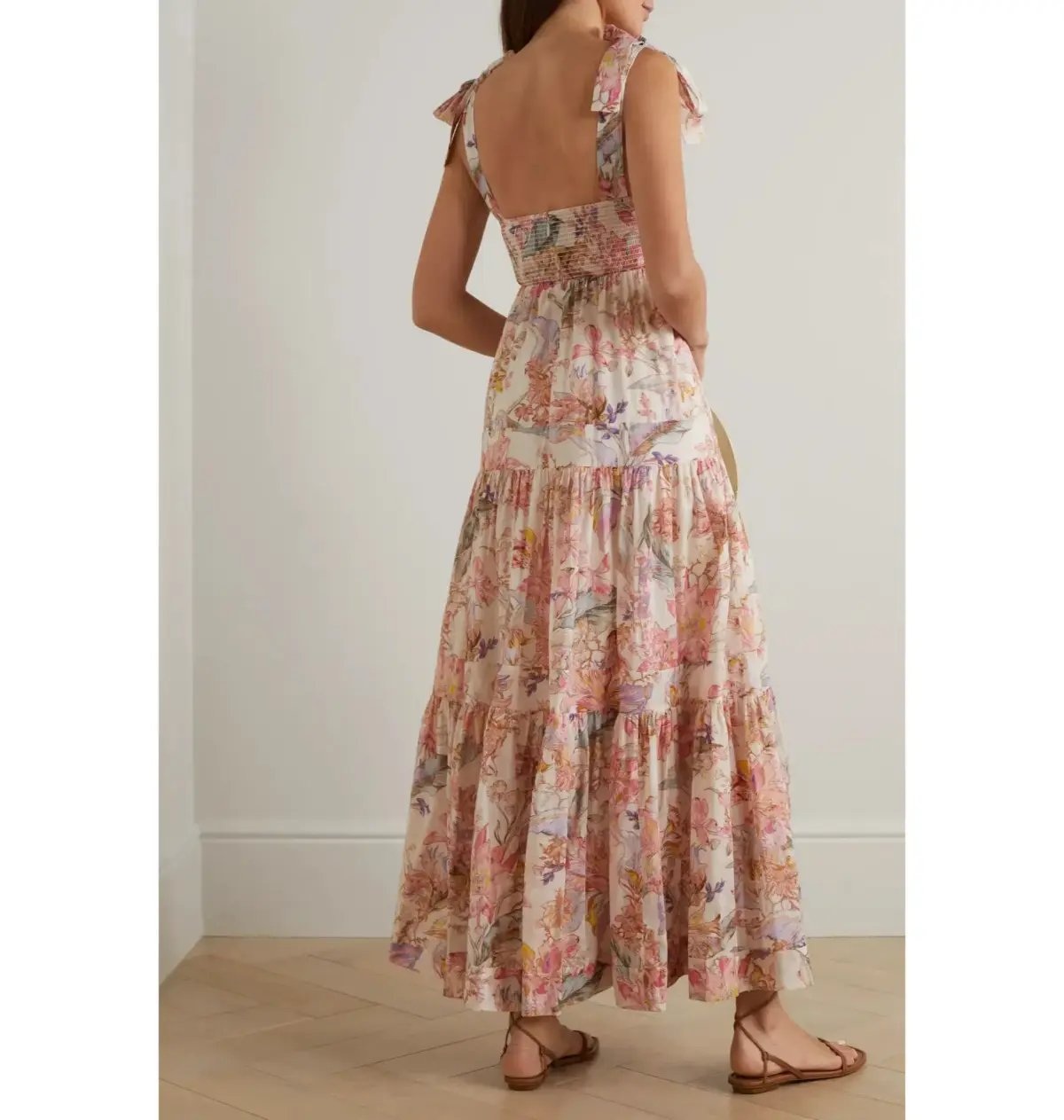 Zimmermann Cira Tiered Cotton-voile Midi Dress Floral-Print Size 1 / AU 10 photo 2