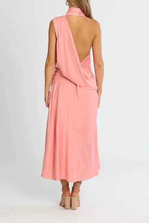 Misha Robbia Satin Dress Pink Size 8 photo 3
