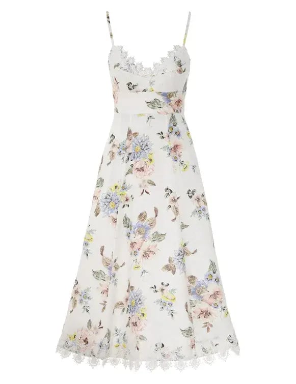 Zimmermann Appliqué Picnic Dress Blue Floral Size 8 photo 3