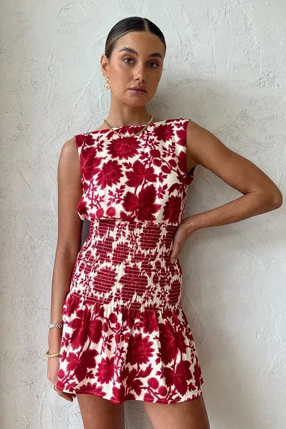 Sir the Label Cinta Open Back Mini Dress Valentina Floral Print Size 2 / AU 10 photo 2