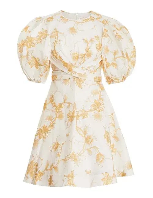 Zimmermann Wrap Mini Dress Keira Tan Floral Size 0 / AU 8 photo 3