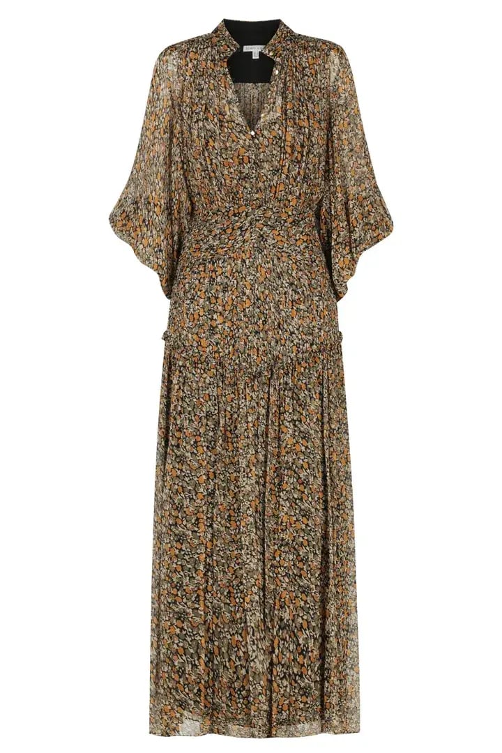 Shona Joy Paloma Button Up Midi Dress Multi Floral Size 8 photo 5