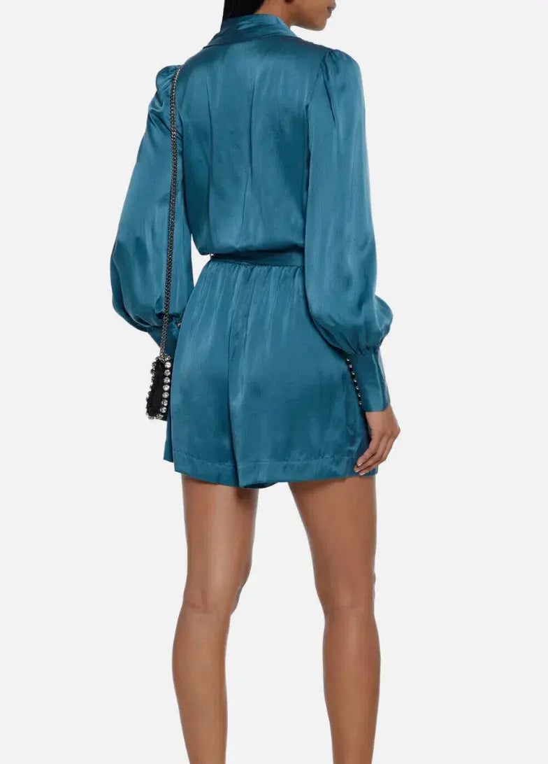 Zimmerman Wrap Playsuit in Teal Size 2 / AU 12 photo 3