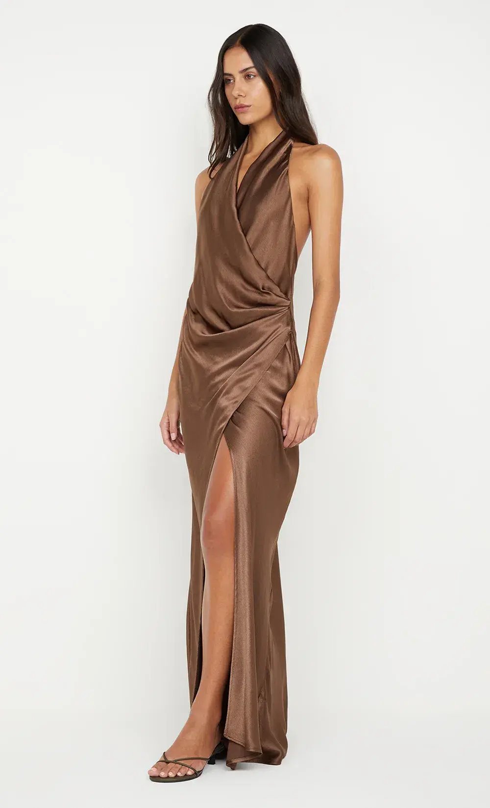 Bec & Bridge Elisia Wrap Maxi Dress Milk Chocolate Size 8 photo 3