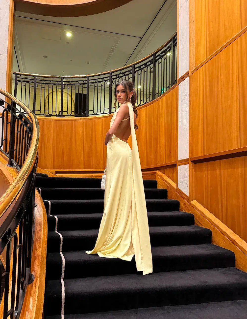 Alamour The Label Gown Custom Yellow Size 4 photo 3