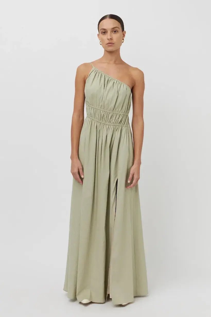 Camilla and Marc Sevilla Asymmetric Maxi Dress Green Size 8 photo 5