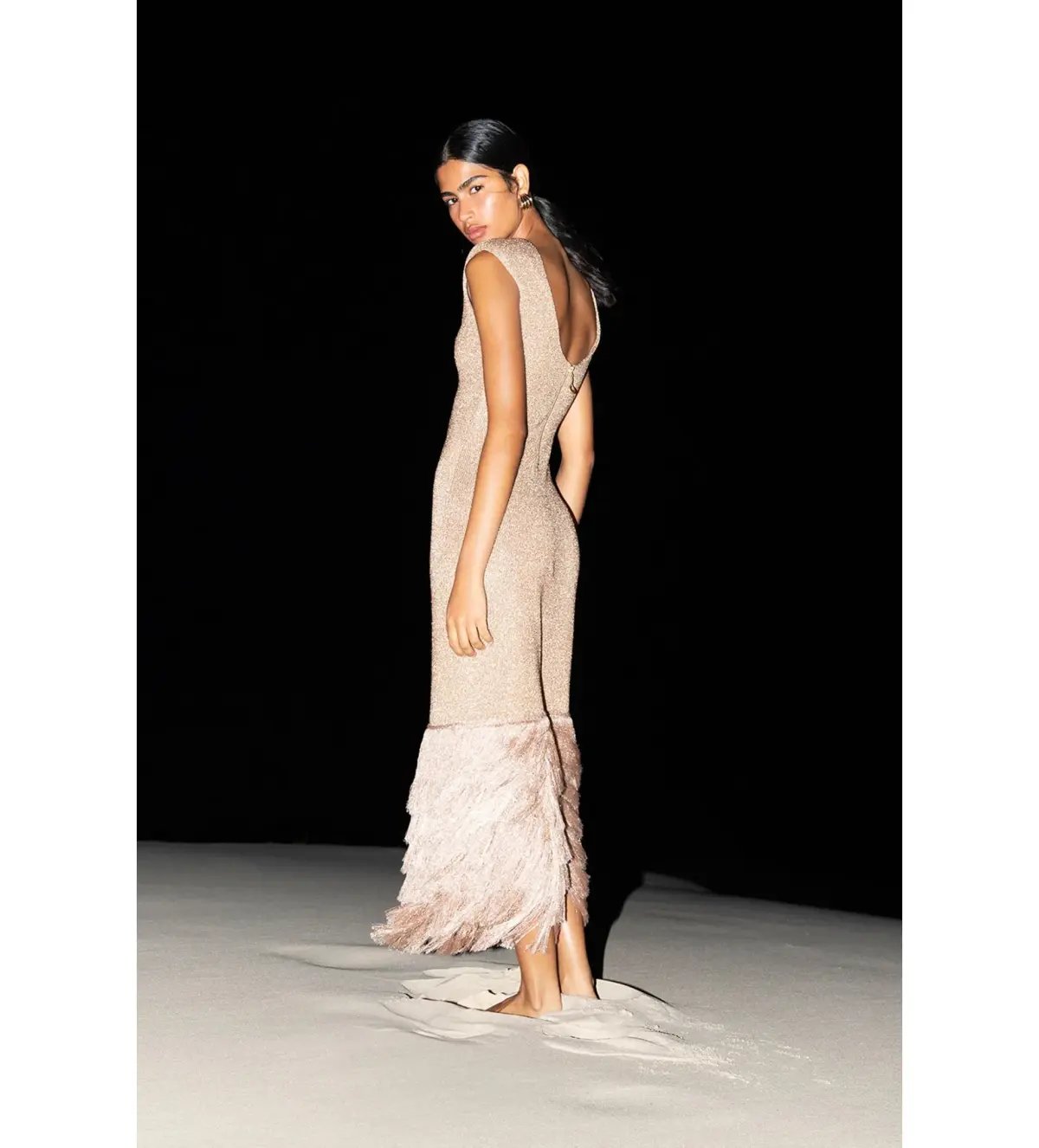 Aje Breeze Knit Midi Dress Rose Gold Size AU 8 photo 3