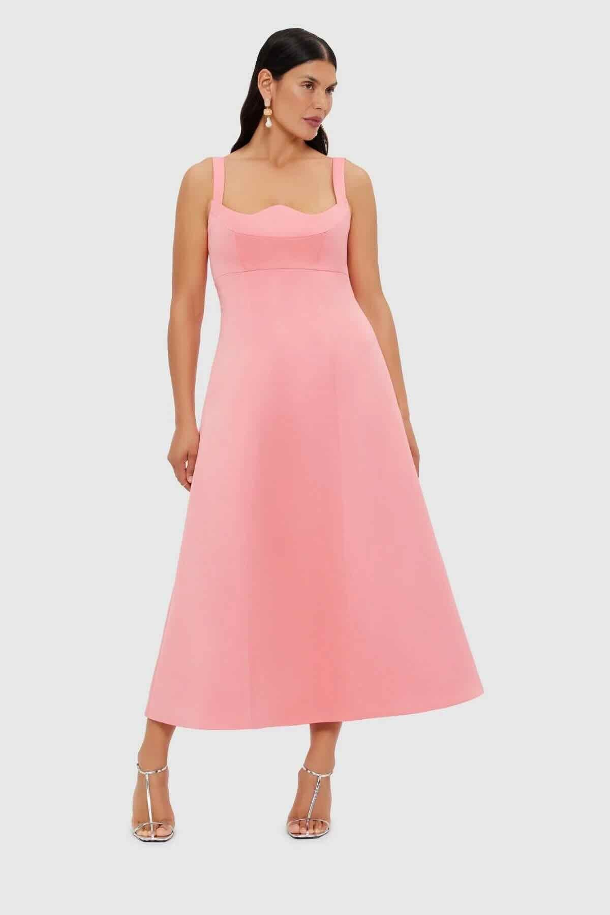 LEO LIN ODETTE MIDI DRESS - STRAWBERRY PINK photo 7