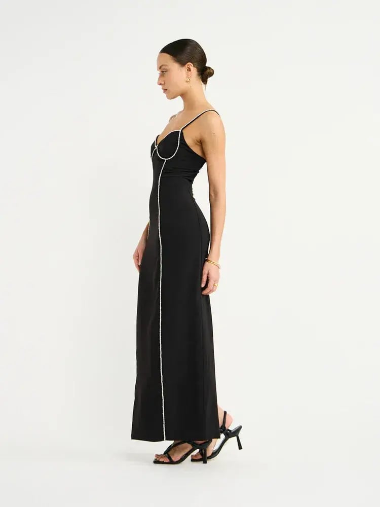 By Johnny Femmina Diamond Pipe Midi Dress Black Size 8 photo 2