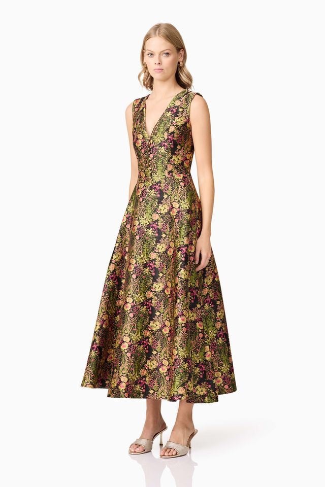 Elliatt Cindy Gown - Black Floral Multi photo 2