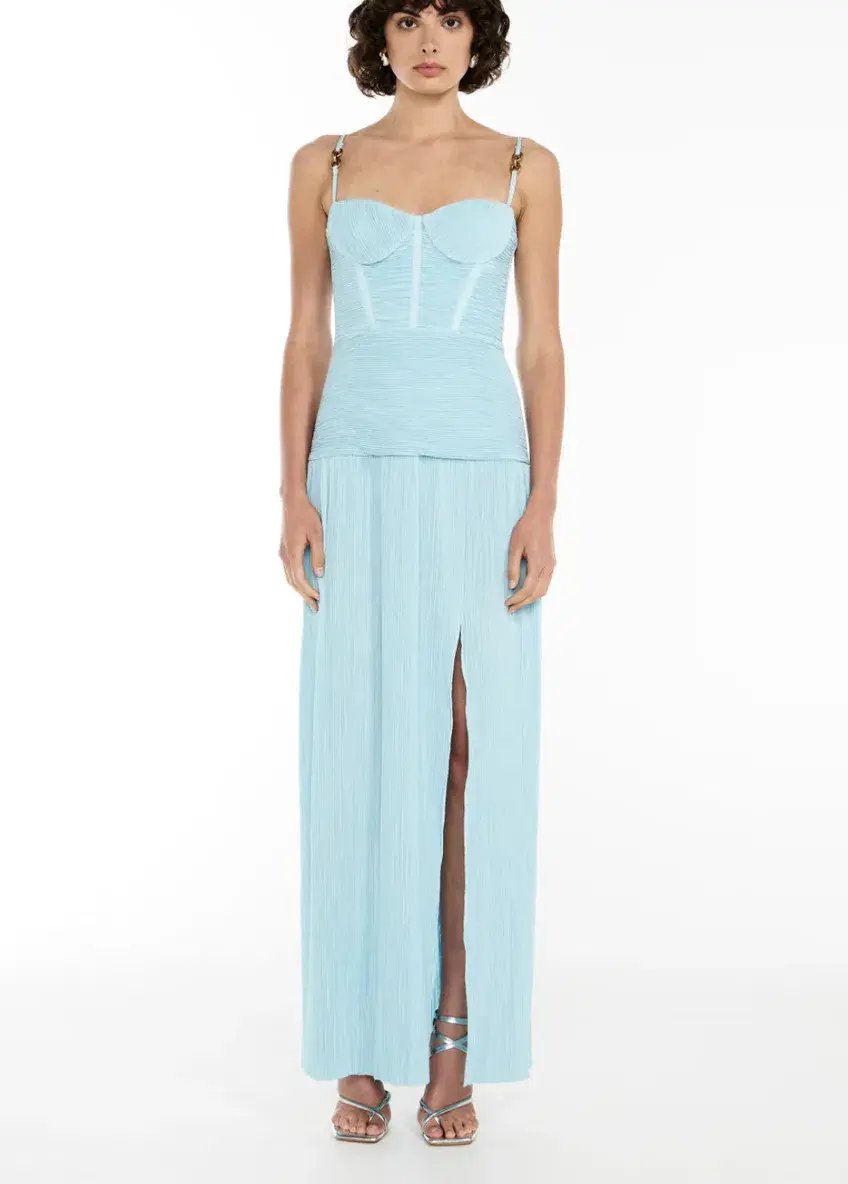 Manning Cartell Double Time Pleat Dress Acqua Spritz Size 8 photo 5