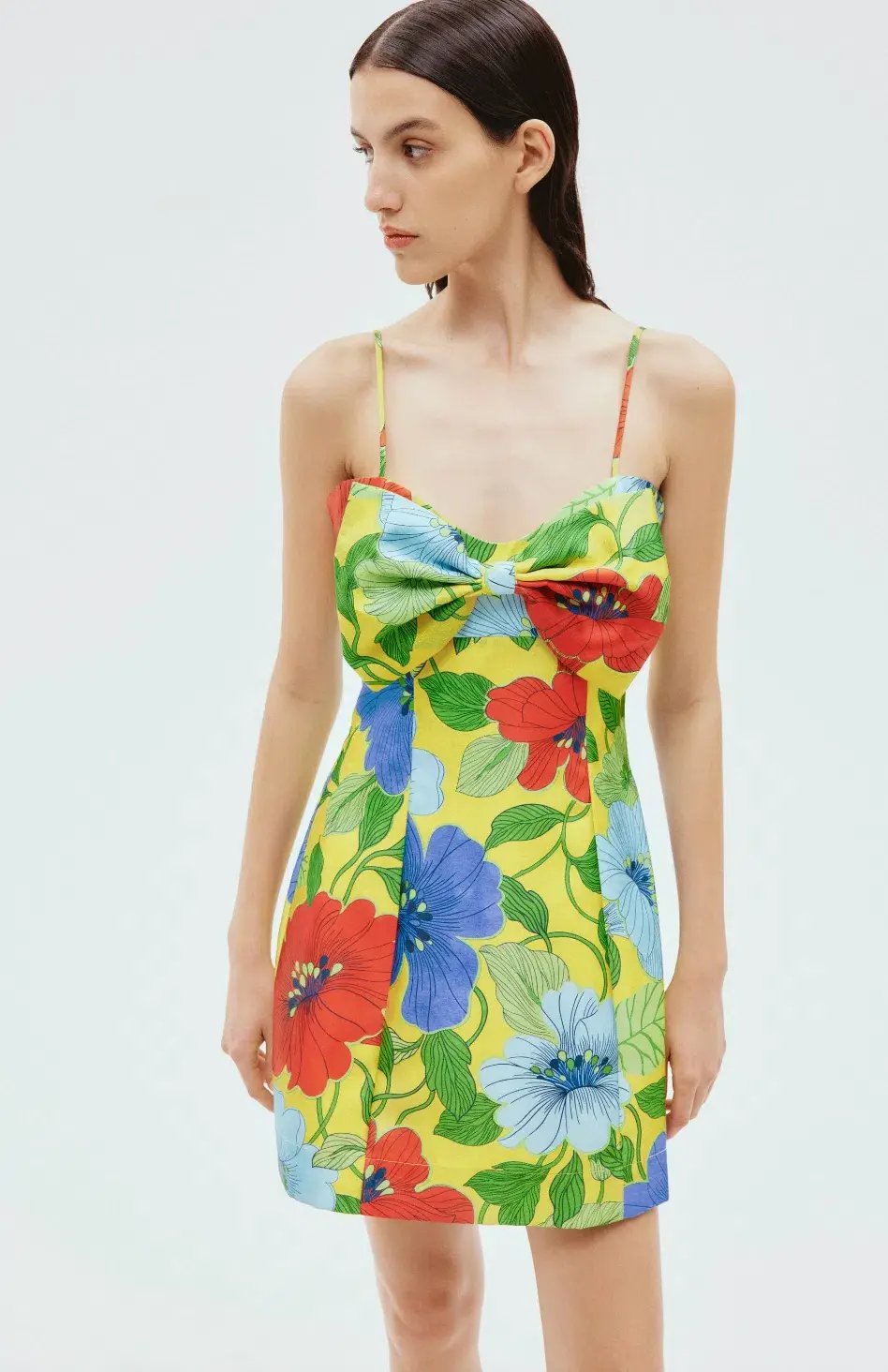 Alemais Verna Bow Mini Dress Floral Size 12 photo 2