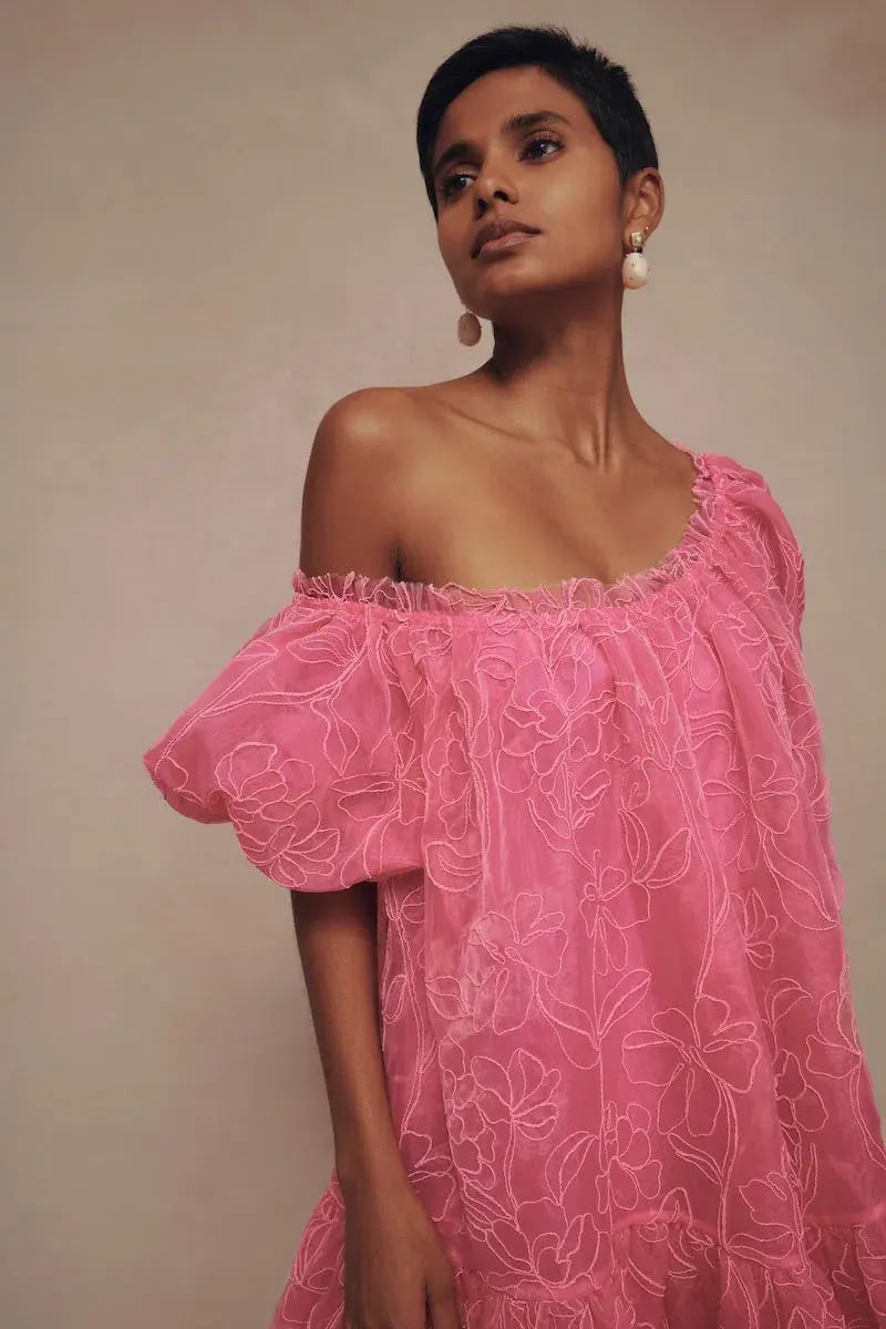 Aje Evangeline Cornelli Midi Dress Protea Pink Size 16 photo 2