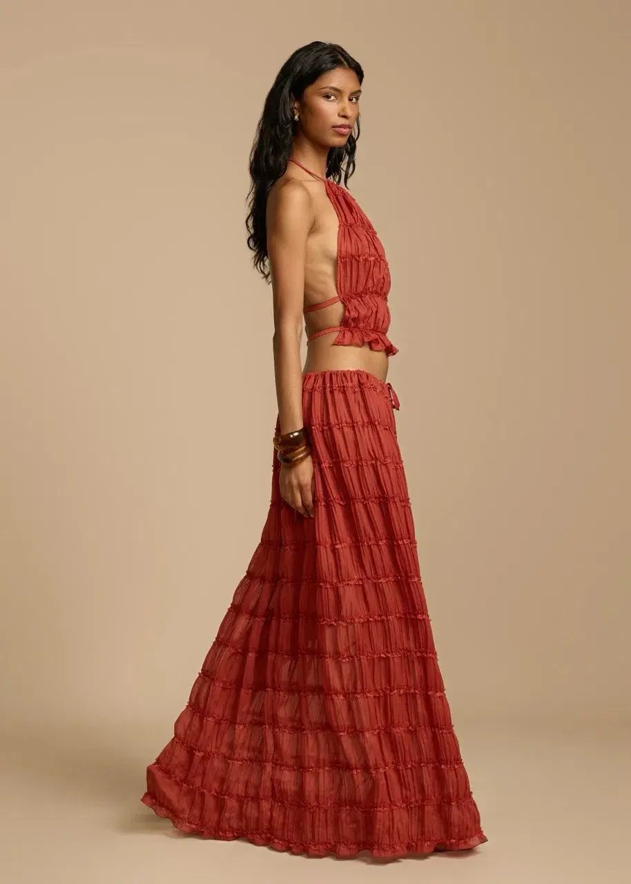 Arcina Ori Juliette Halter Set Red Size S / AU 8 photo 3
