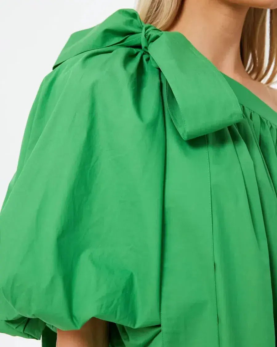 Oroton One Shoulder Mini Dress Meadow Green Size 10 photo 4