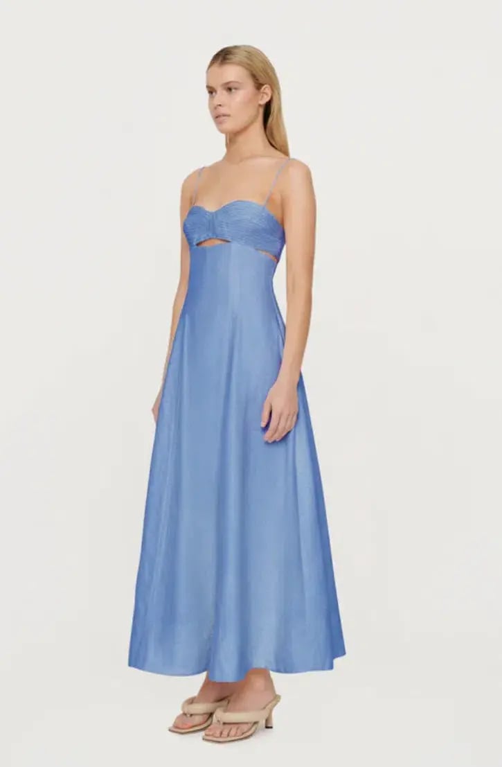 Clea Florence Stitch Dress Marina Blue Size S / Au 8-10 photo 5