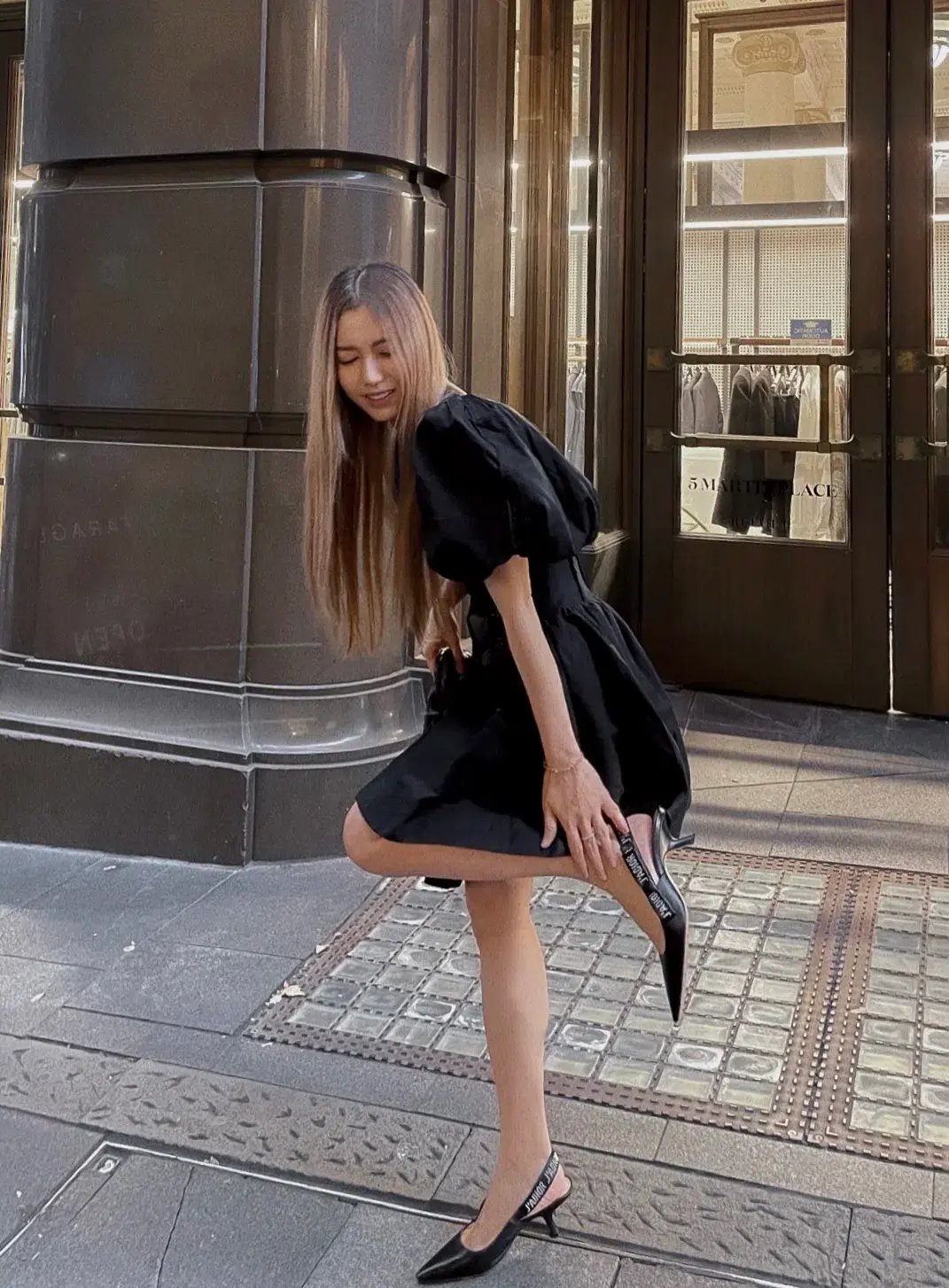 Aje Gianna Puff Sleeve Mini Dress Black Size 8 photo 5