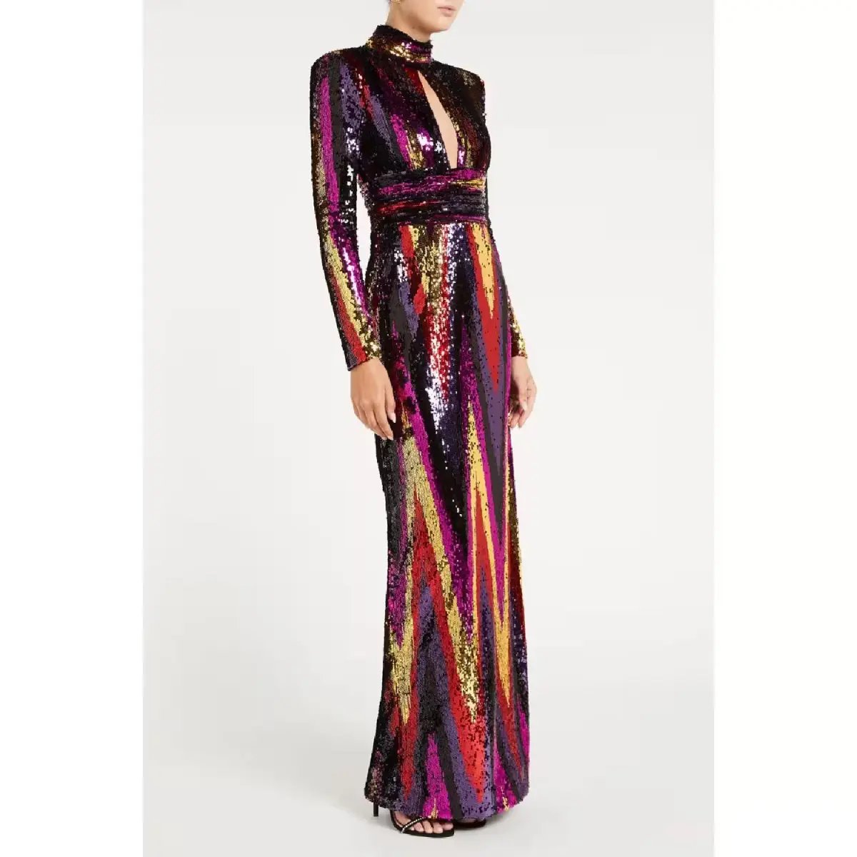 Rebecca Vallance Kaia Zig Zag Gown Multi Size 10 photo 2