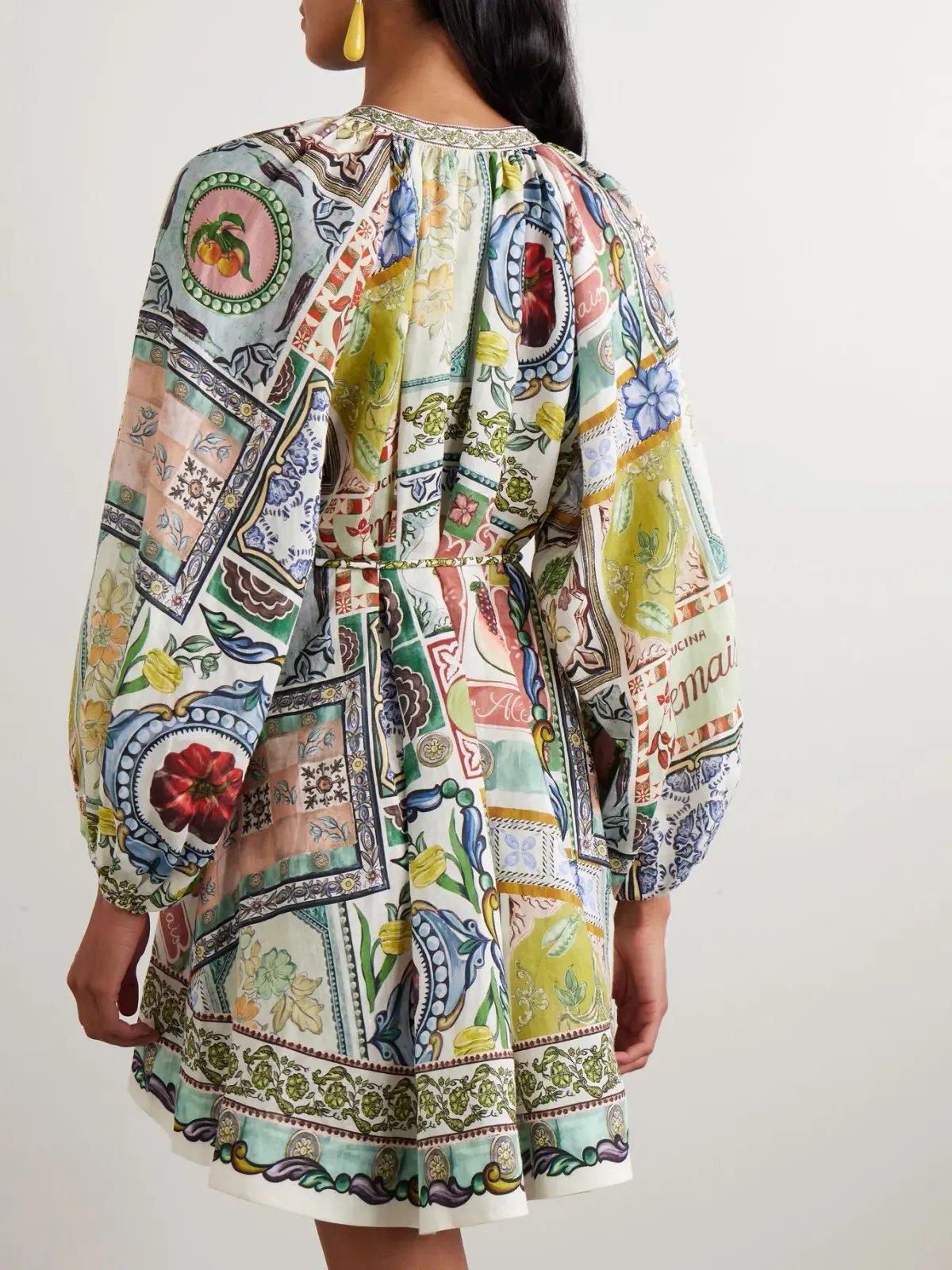 Alémais Tommasina Printed Ramie Mini Dress Multi Size 8 photo 4