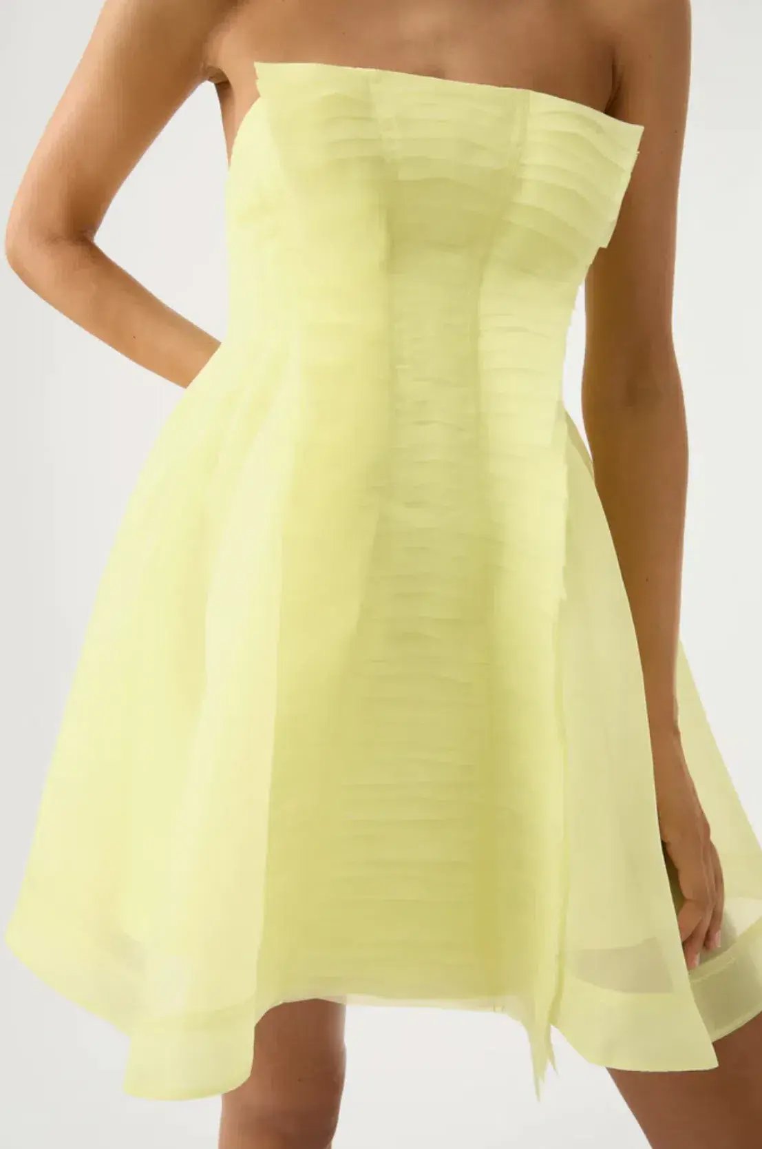 Aje Astrid Strapless Mini Dress Yellow Size 8 / S photo 3