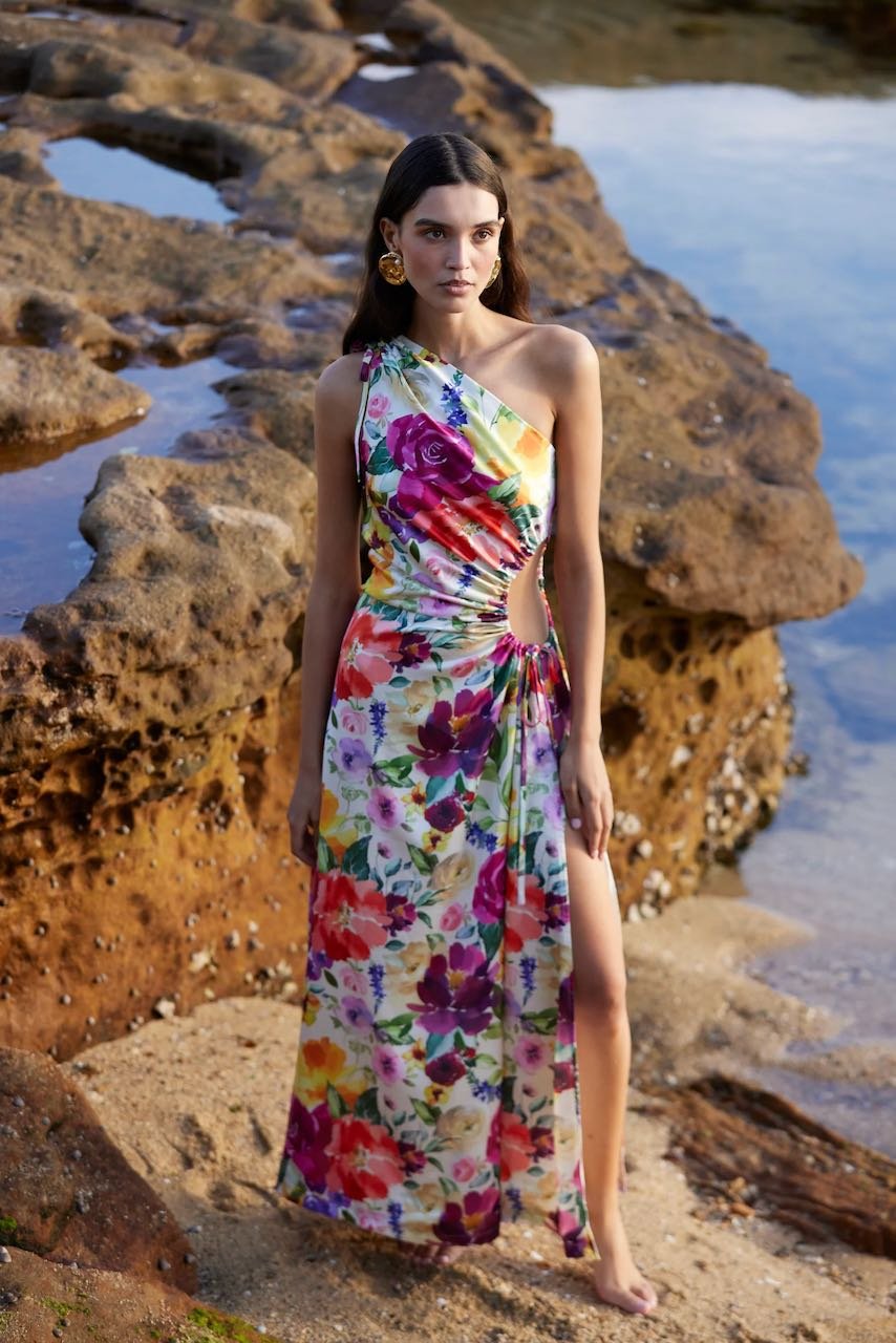 SONYA NOUR MIDI DRESS - FLORAL WATERCOLOUR PRINT photo 2