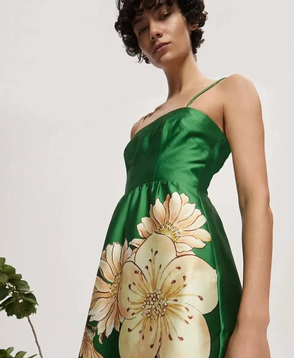 ALEMAIS Sage Midi Dress Green size 10 photo 3