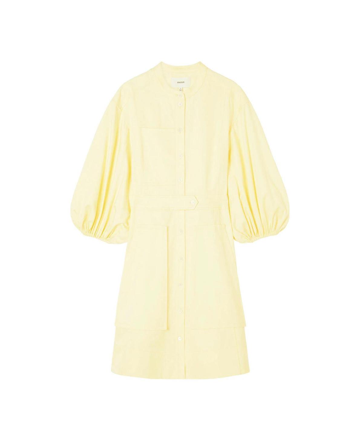 Oroton Cotton-Linen Full Sleeve Sorbet Yellow Dress Size 8 photo 4