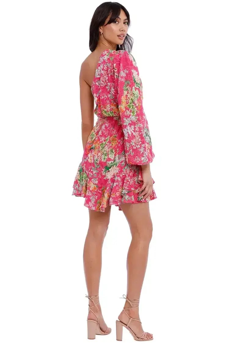 Hemant & Nandita Miyu Floral Mini Dress in Pink Size 8 photo 4