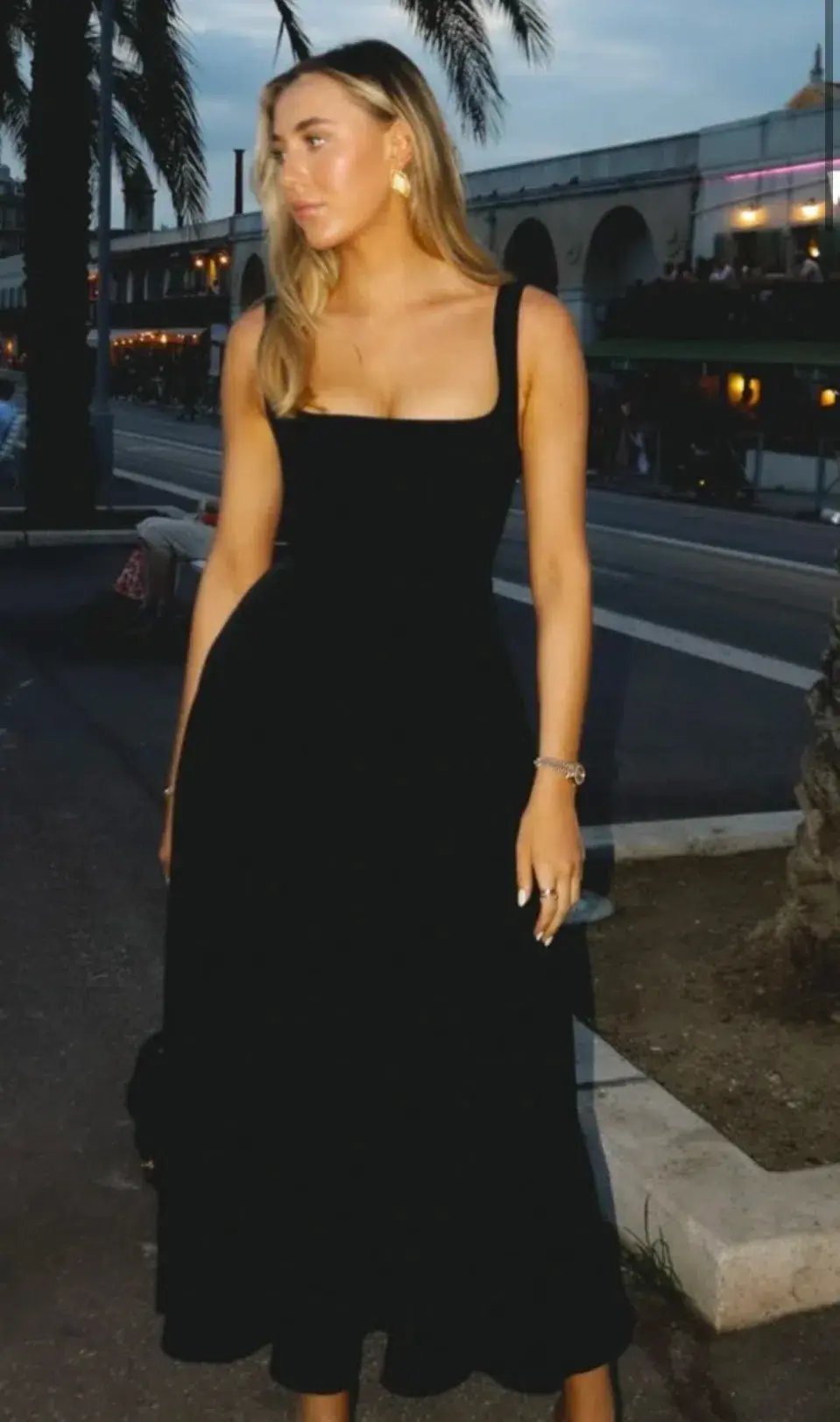 Odd Muse The Ultimate Muse High Waist Square Neck Midi Dress Black Size 10 photo 5