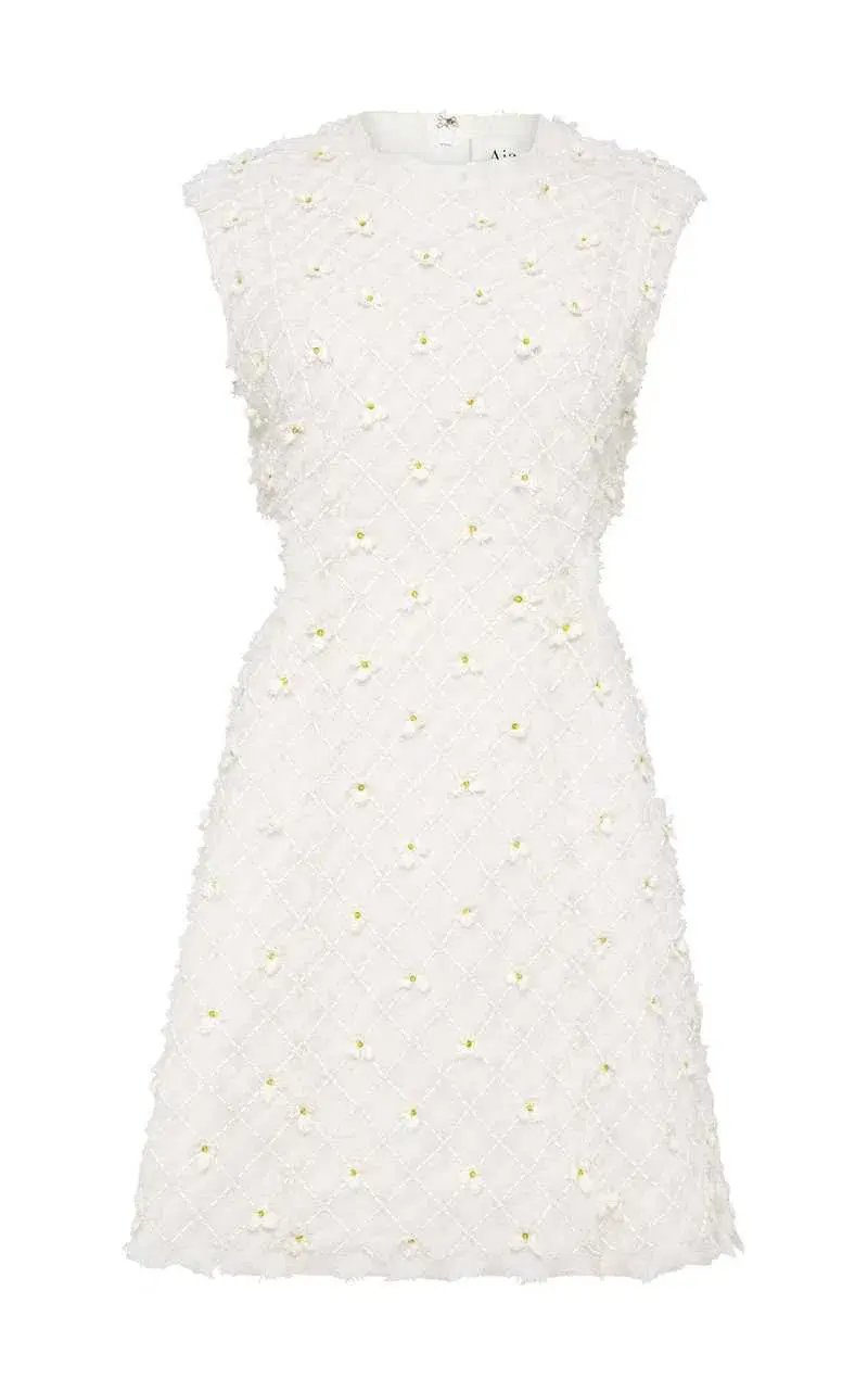 Aje Mirage Organza Cut Out Mini Dress Ivory Size 8 / S photo 7