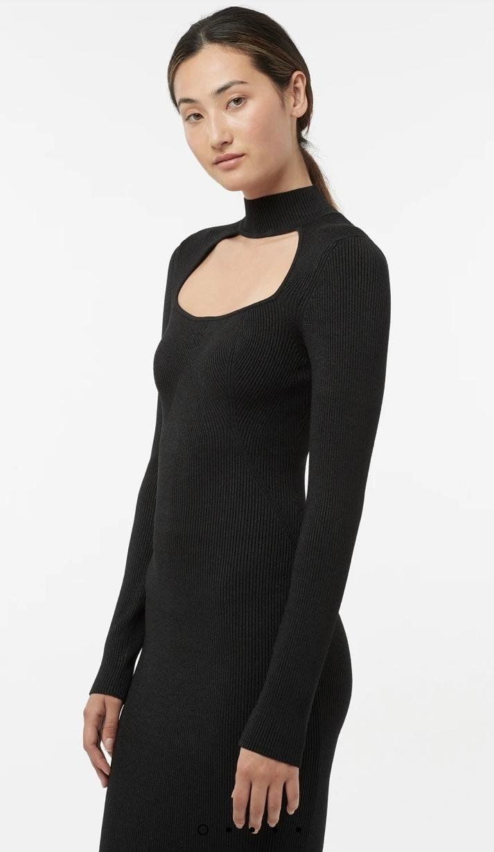 Manning Cartel Virtual Dimensions Knit Midi Dress in Black size S photo 4