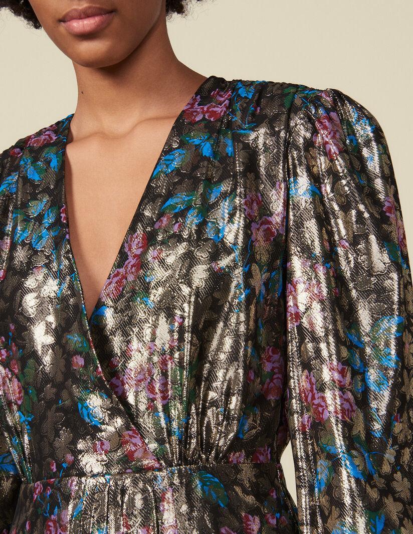 Sandro Metallic Jacquard Dress Size 8 photo 4