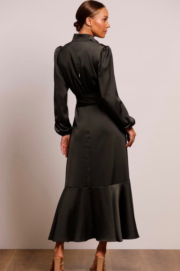 PASDUCHAS PINNACLE SLEEVE MIDI DRESS - DARK GREEN COMBAT photo 3
