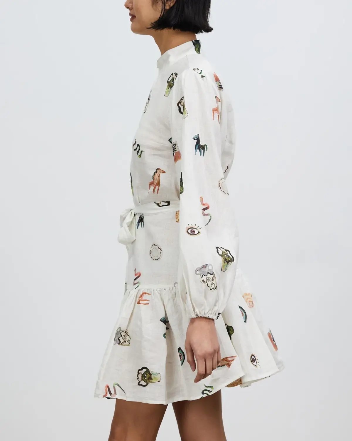 Alemais Hera Mini Dress Print White Size AU 6 photo 3