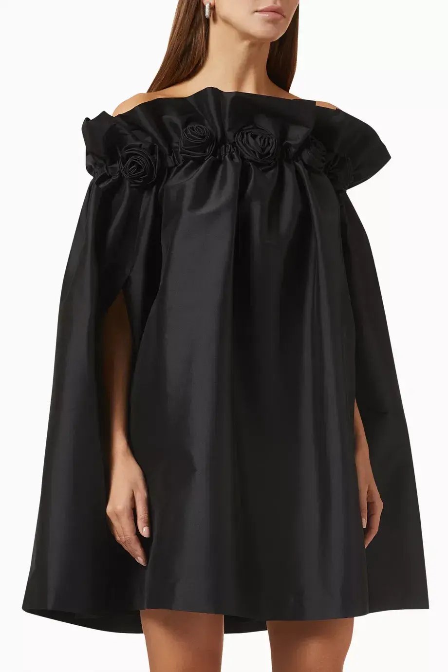 Bernadette Tilly Strapless Appliquéd Taffeta Mini Dress in Black Size 10 photo 2