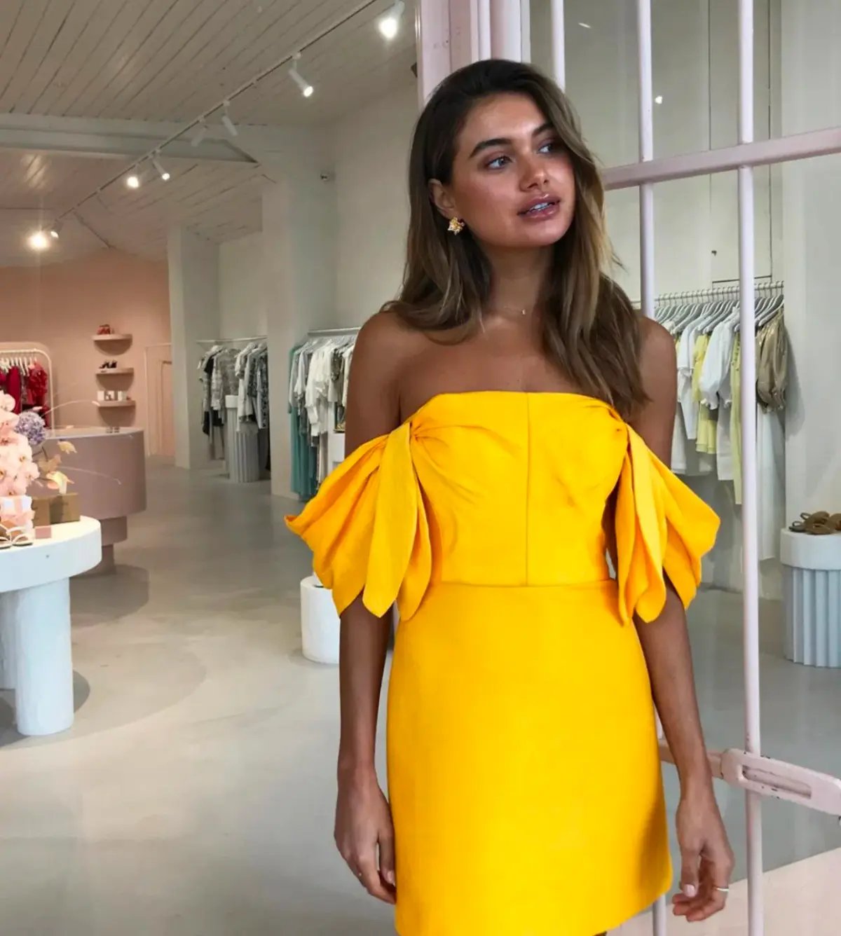 Acler Selkin Mini Dress Yellow Size 10 photo 4